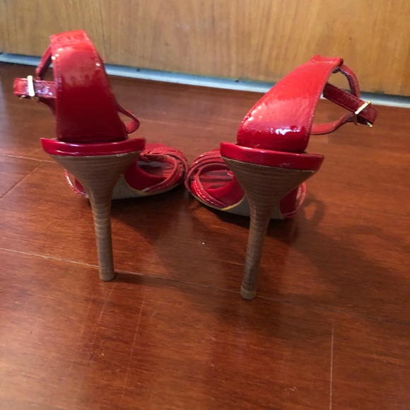 Dumond red sandals heel size 9 - Picture 4 of 6